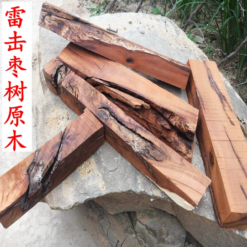 雷击活枣树原木 雷击枣木 千年雷劈枣树真正自然雷击纹木条包邮
